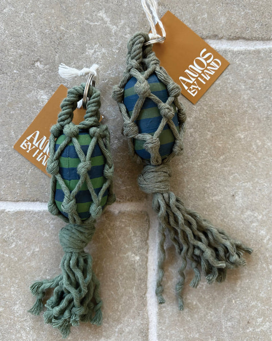 FISHERMAN KEY RING OLIVE + BLUE