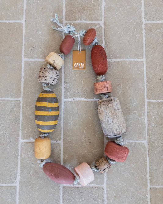 FISHERMAN NECKLACE FLOAT MUSTARD STRIPE