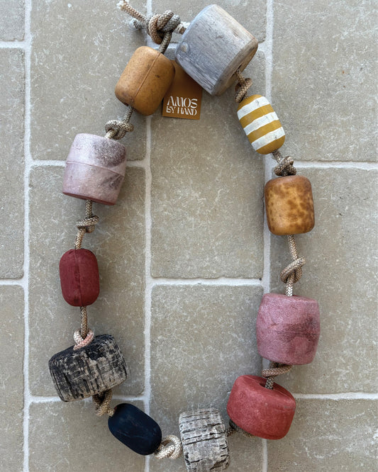 FISHERMAN NECKLACE FLOAT MUSTARD STRIPE